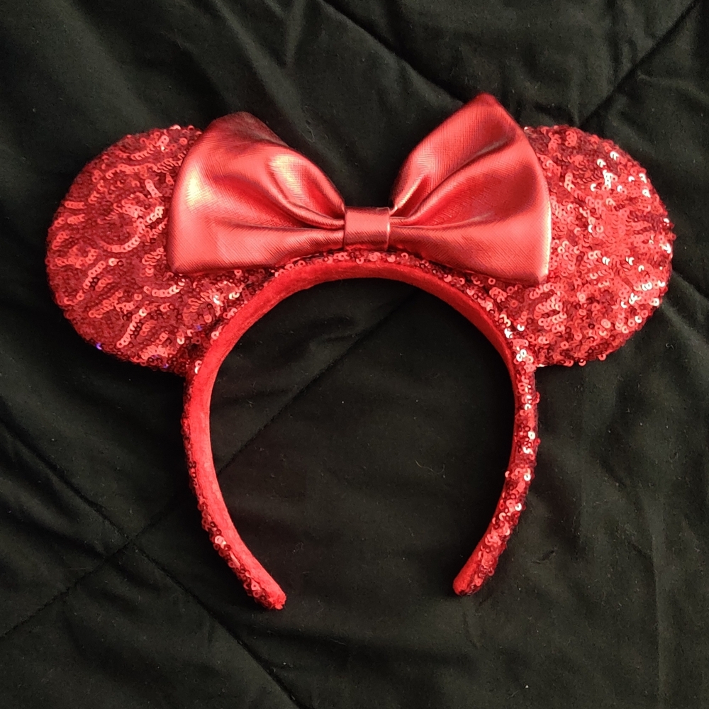 Disney Red Sequin Minnie Mouse Ears Headband